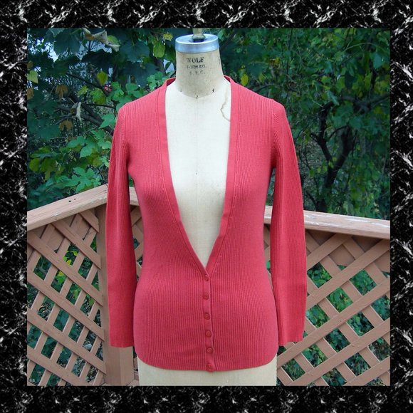 Moda International Size M 6-8 Red Knit Cardigan from Victoria's Secret - Picture 1 of 9